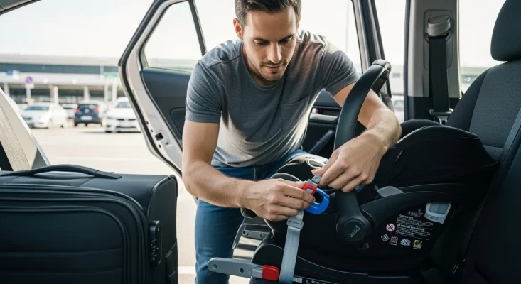 คาร์ซีทแรกเกิดในรถเช่า: ขั้นตอนการติดตั้งเร่งด่วนที่ปลอดภัย