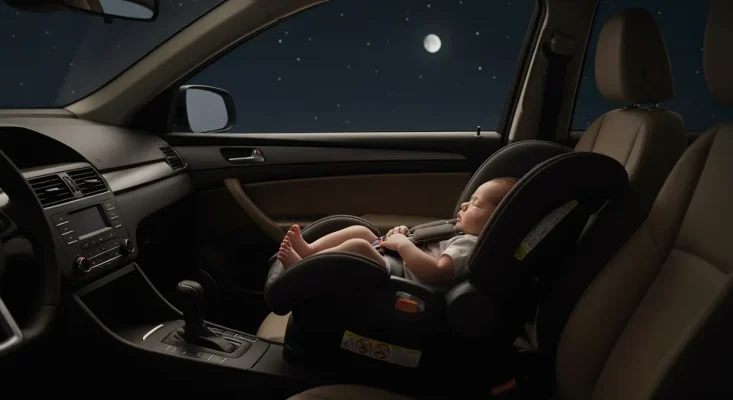 babyhillsthailand a cinematic night scene inside a car showing a new